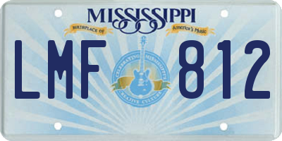 MS license plate LMF812