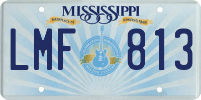 MS license plate LMF813