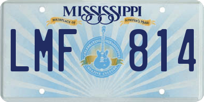 MS license plate LMF814