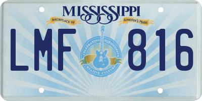MS license plate LMF816