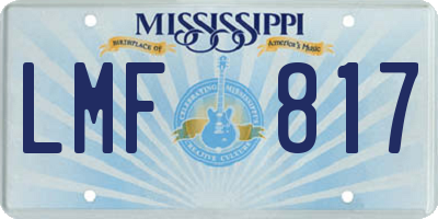 MS license plate LMF817