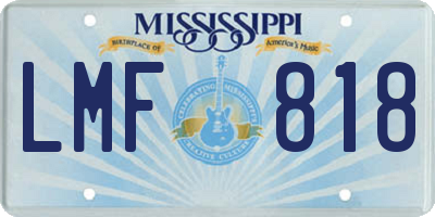 MS license plate LMF818