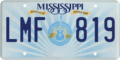 MS license plate LMF819