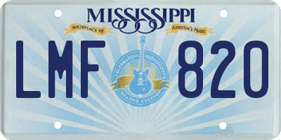MS license plate LMF820