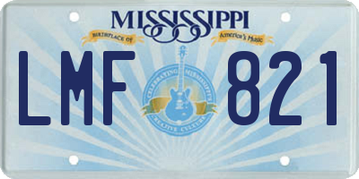 MS license plate LMF821