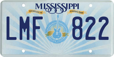 MS license plate LMF822
