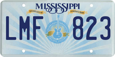 MS license plate LMF823