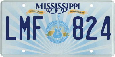 MS license plate LMF824