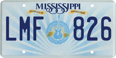 MS license plate LMF826