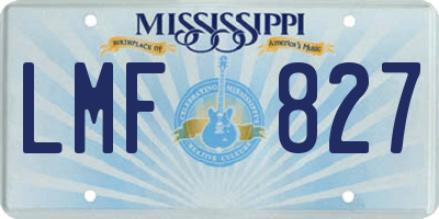 MS license plate LMF827
