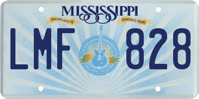MS license plate LMF828