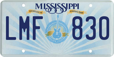 MS license plate LMF830