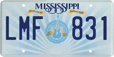 MS license plate LMF831