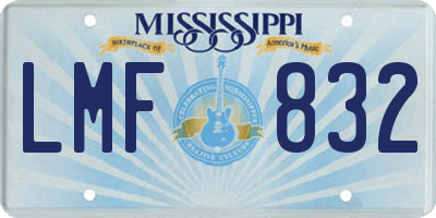 MS license plate LMF832