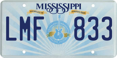 MS license plate LMF833