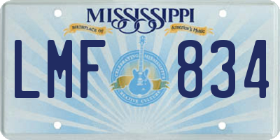 MS license plate LMF834