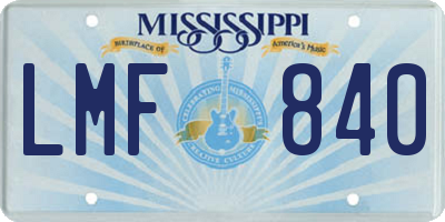 MS license plate LMF840