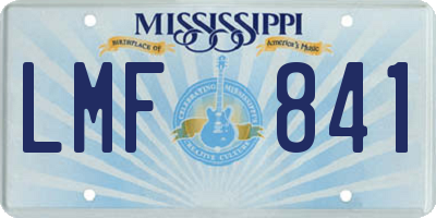 MS license plate LMF841