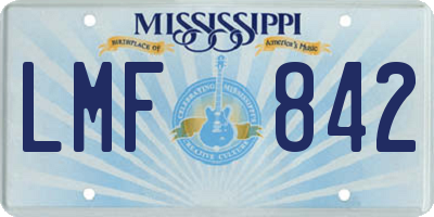 MS license plate LMF842