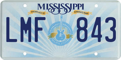 MS license plate LMF843