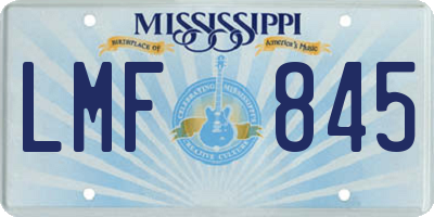 MS license plate LMF845
