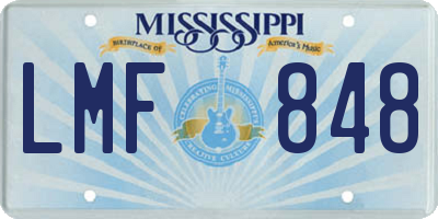 MS license plate LMF848