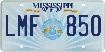 MS license plate LMF850