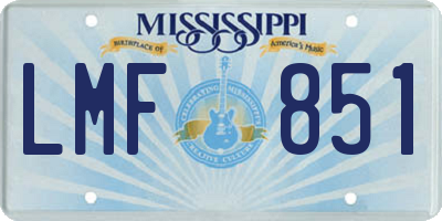 MS license plate LMF851