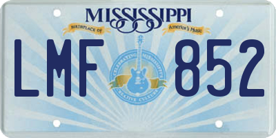 MS license plate LMF852