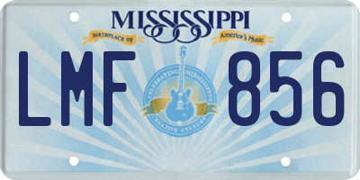 MS license plate LMF856