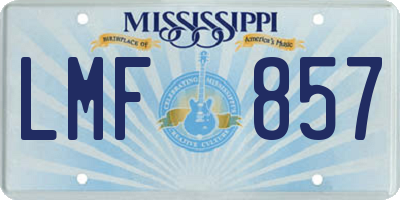 MS license plate LMF857