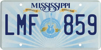 MS license plate LMF859