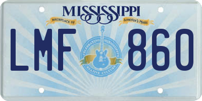 MS license plate LMF860