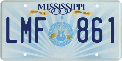 MS license plate LMF861