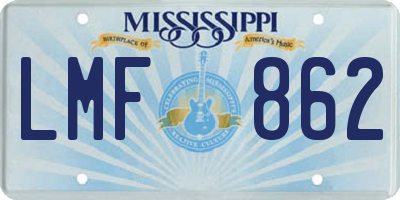 MS license plate LMF862