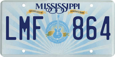 MS license plate LMF864