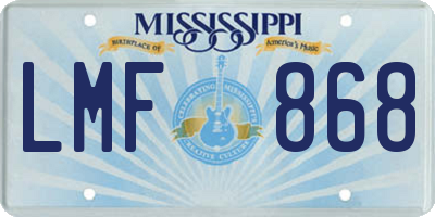 MS license plate LMF868