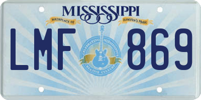 MS license plate LMF869