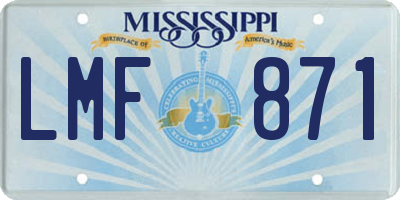 MS license plate LMF871