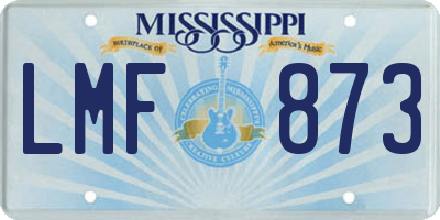 MS license plate LMF873