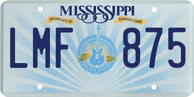 MS license plate LMF875