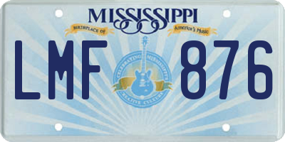 MS license plate LMF876