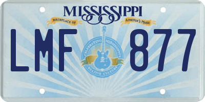 MS license plate LMF877
