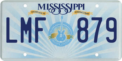 MS license plate LMF879