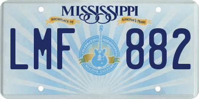 MS license plate LMF882