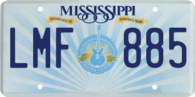 MS license plate LMF885