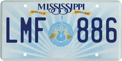 MS license plate LMF886