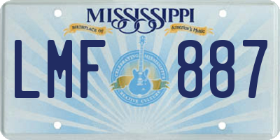 MS license plate LMF887