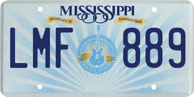 MS license plate LMF889