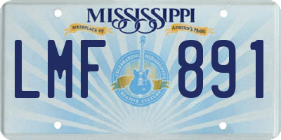 MS license plate LMF891